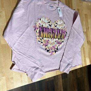 Old Navy Girls XXL 18 Nirvana Graphic Tee Pink NWT Fits Women’s XS